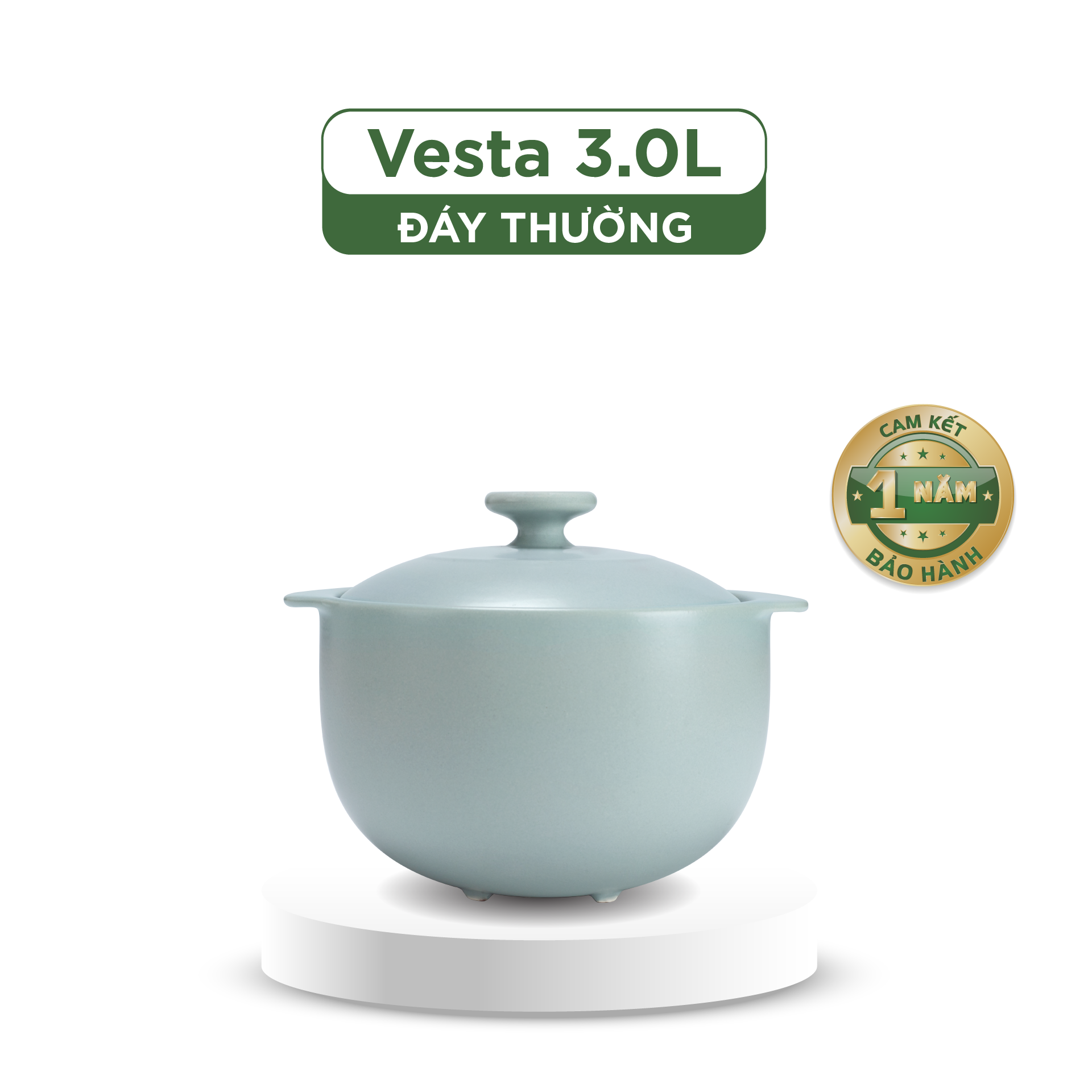 Nồi dưỡng sinh Vesta 3.0 L + nắp (CK) - Healthy Cook - Màu Xám