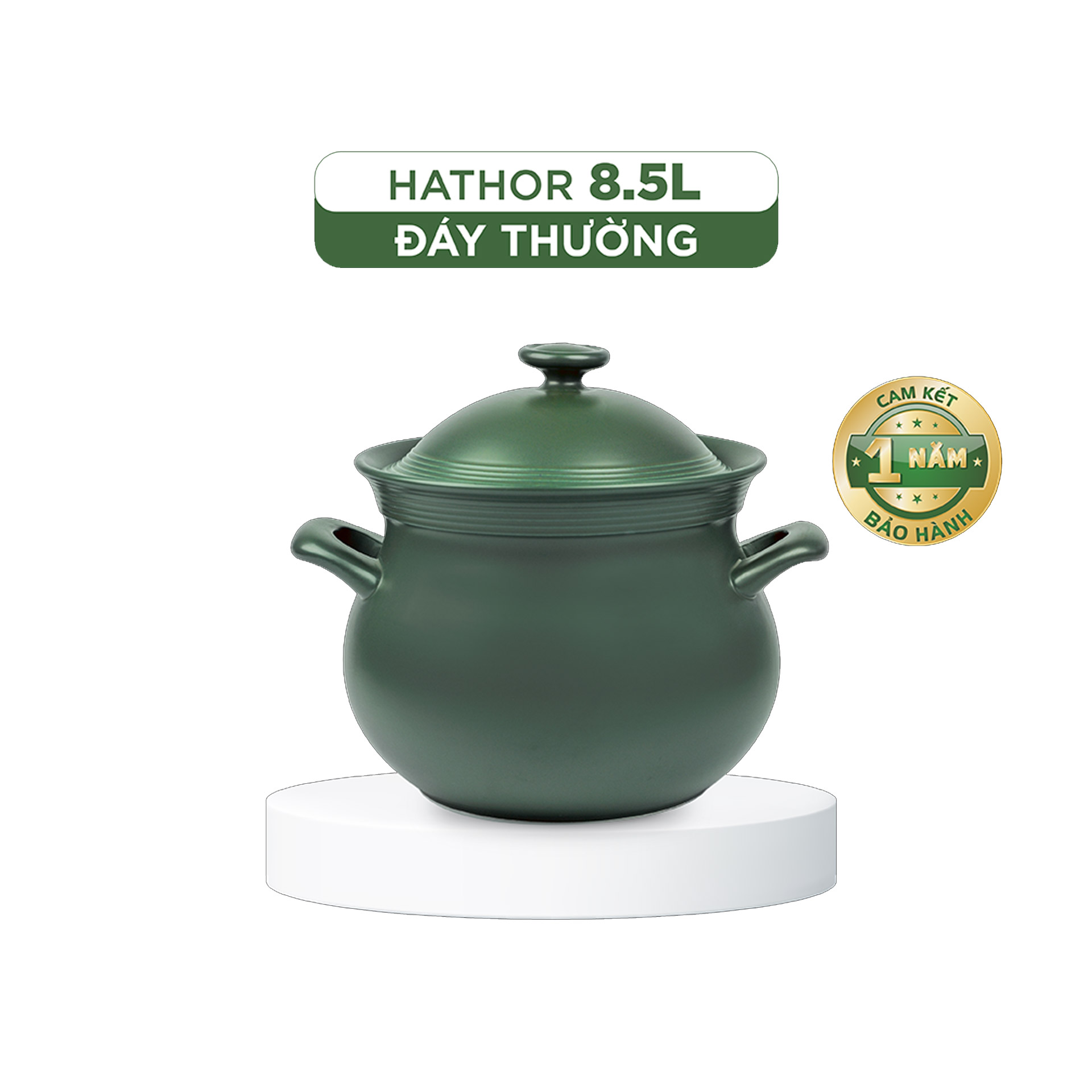 Nồi dưỡng sinh Hathor 8.5L + nắp - HealthyCook - Xanh rêu